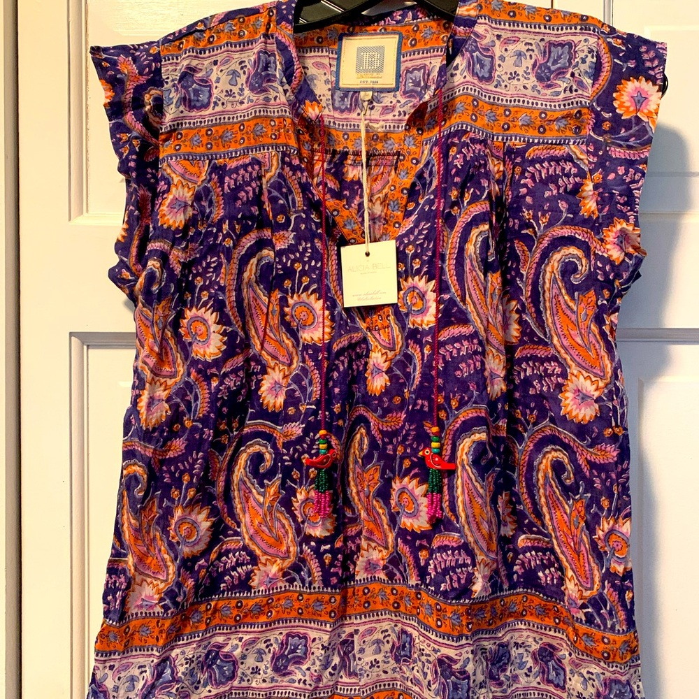 Bell by Alicia Bell Size Large Multi Print Aubry Top.